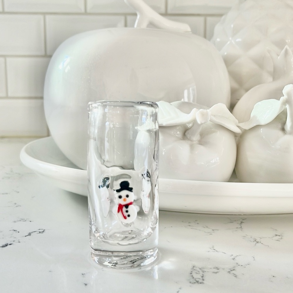 Anthropologie Festive Snowman Icon Shot Glass - Picture 1 of 13